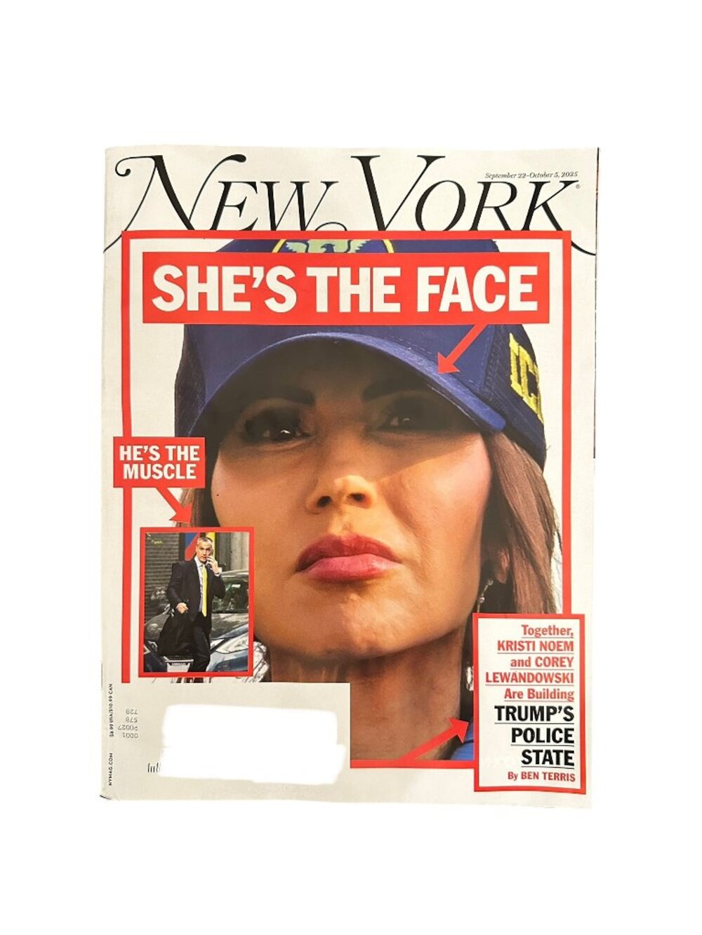 New York Magazine September 22 2025 Kristi Noem Corey Lewandowski Trump Police
